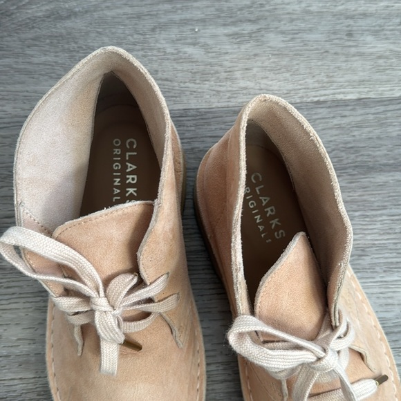 Clarks Tan Ankle Boots 7 Lace Up leather booties - Picture 4 of 12